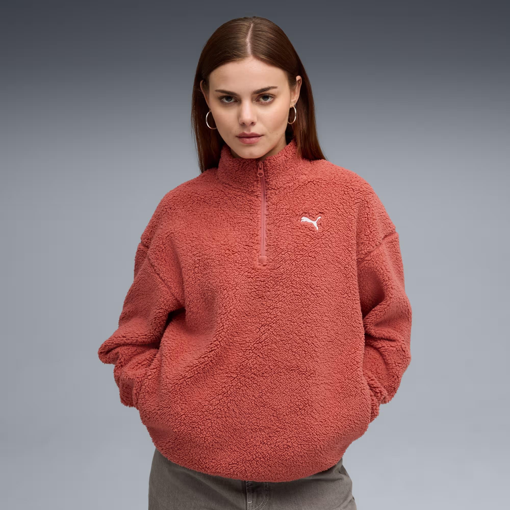 Puma Ess Elevated Half-Zip Crew Kadın Sweat 688111