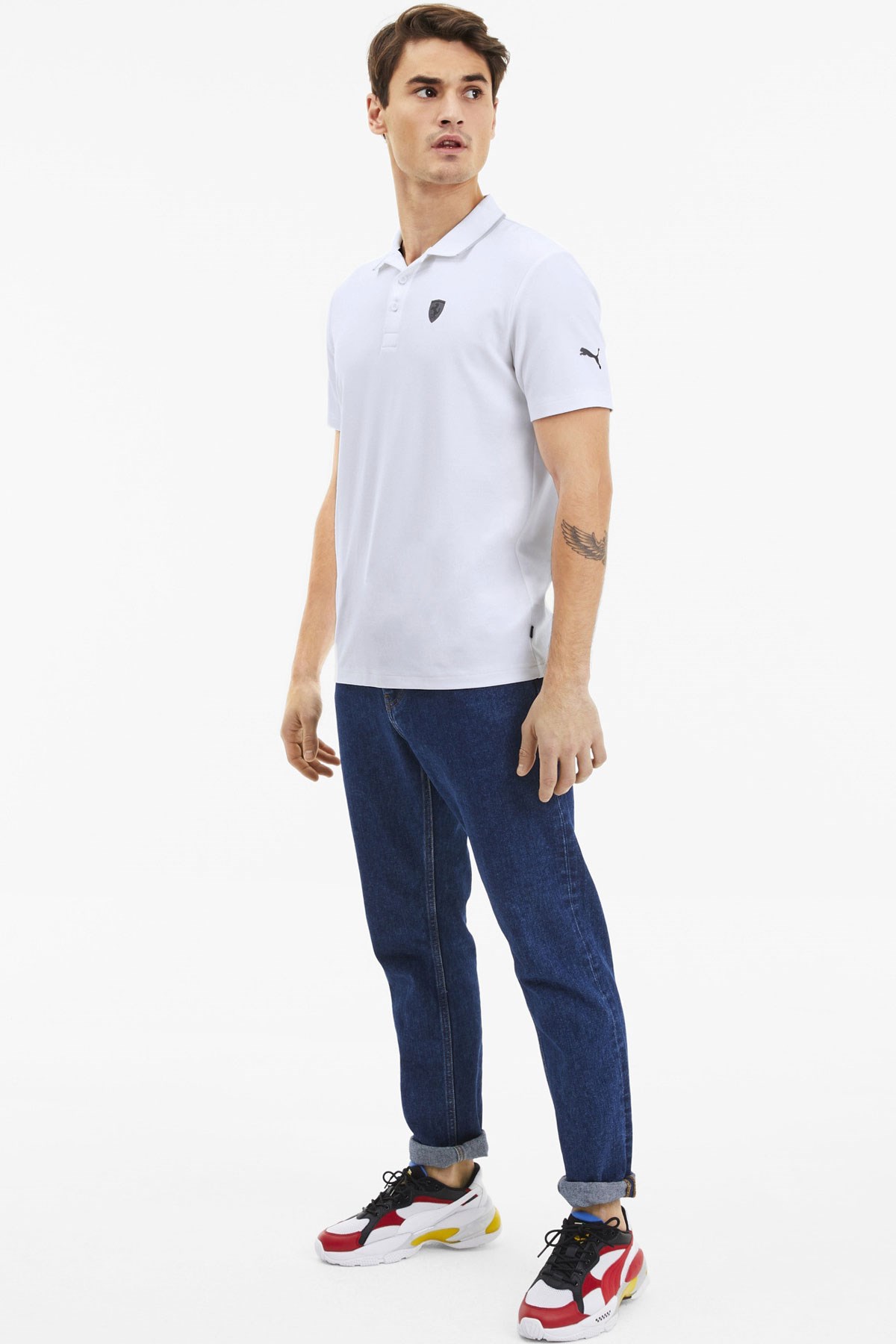 Puma Ferrari Polo Puma White Erkek Tişört
