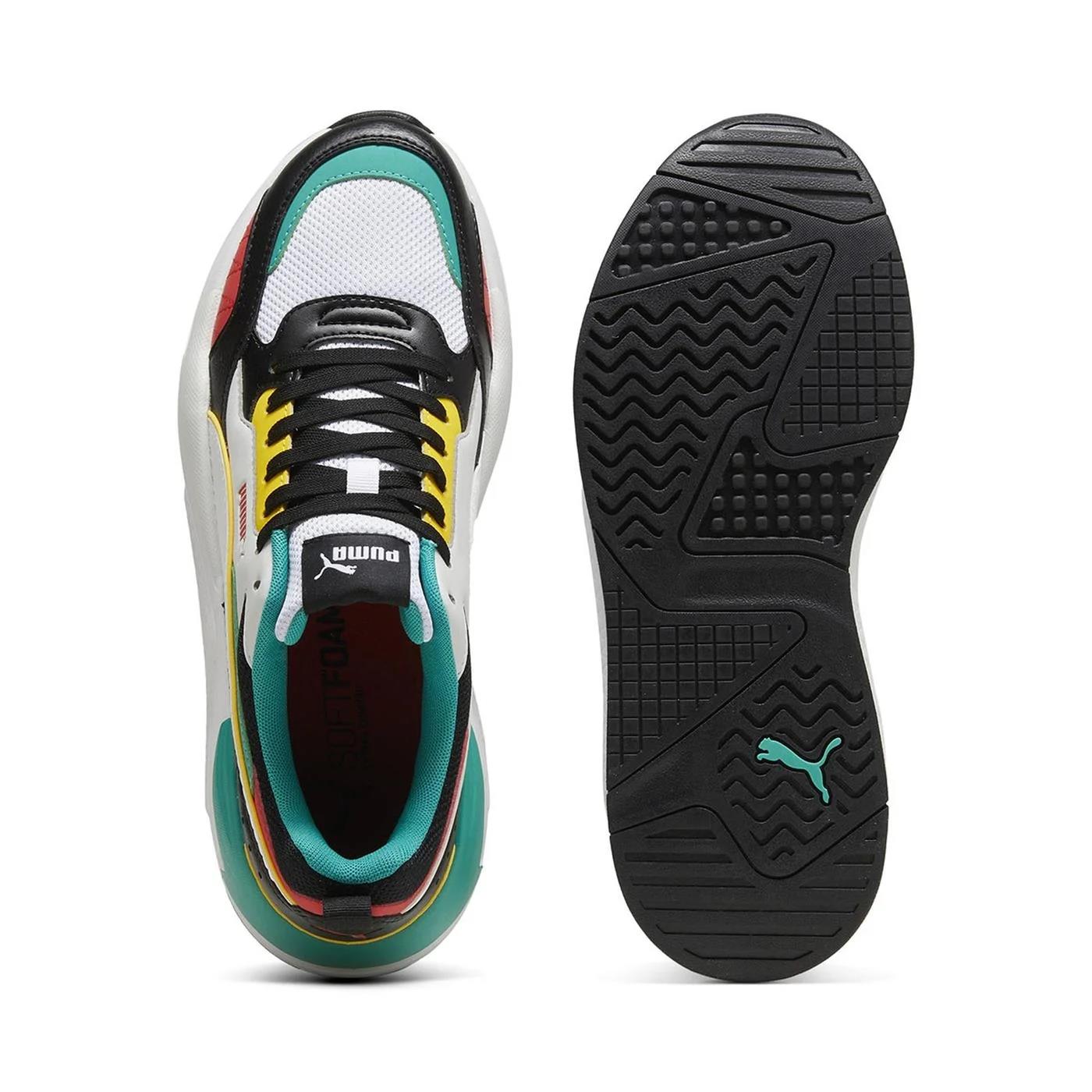 Puma X-Ray 2 Square-Black-White-Gray-Active Red Unisex Spor Ayakkabısı 373108