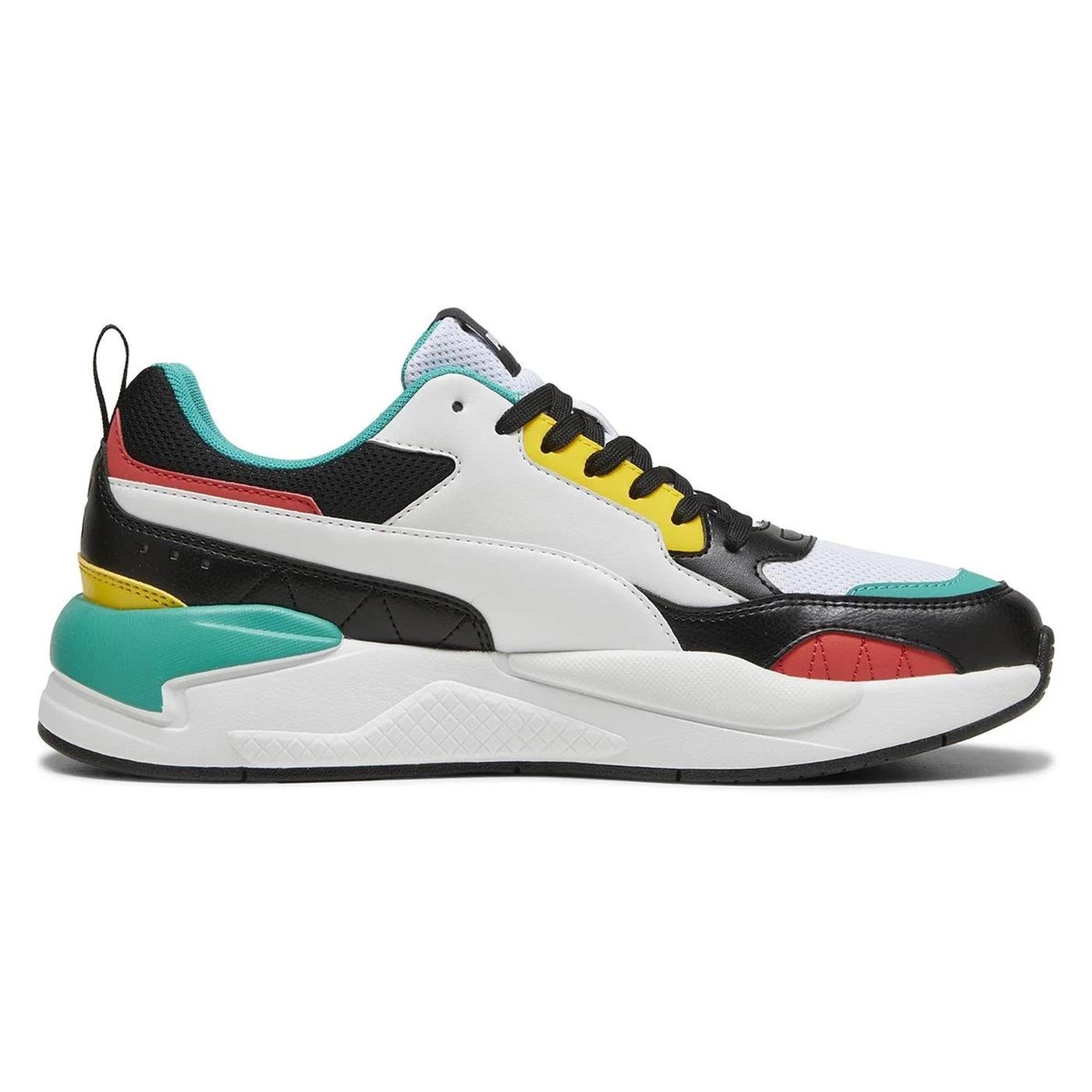 Puma X-Ray 2 Square-Black-White-Gray-Active Red Unisex Spor Ayakkabısı 373108