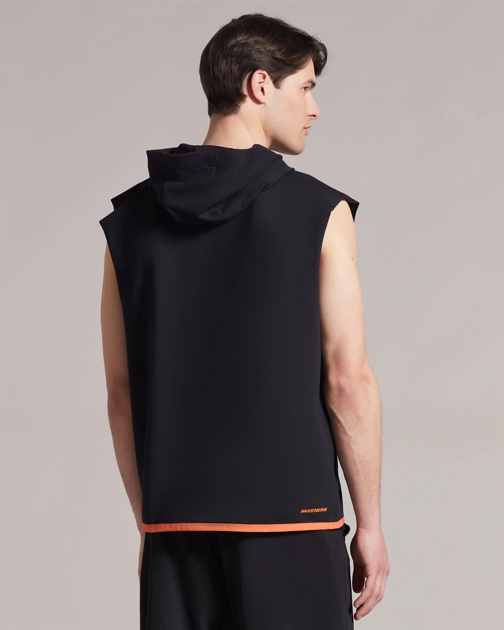 Skechers M Lw Fleece Two Yarn Mesh Detailed Sleeveless Hoodie Sweatshirt Erkek Sweat