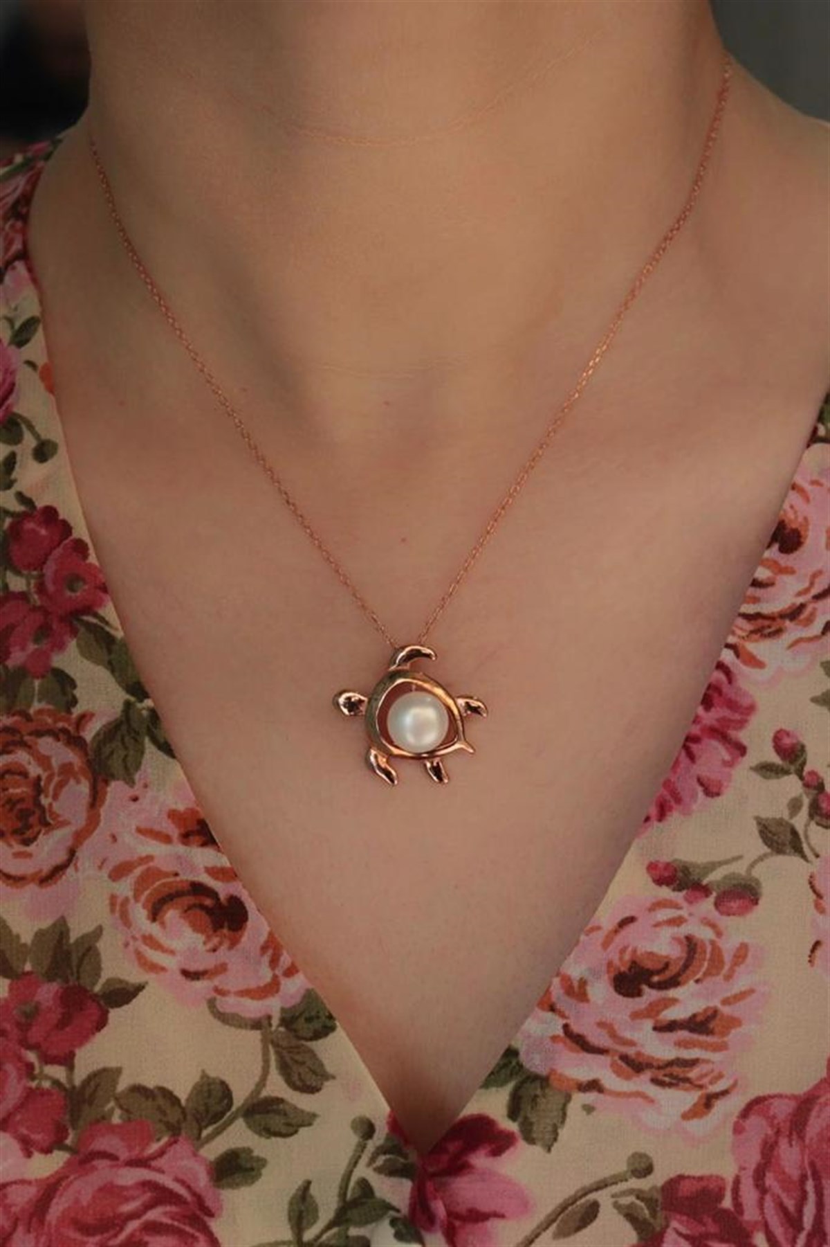 İncili Kaplumbağa Kolye