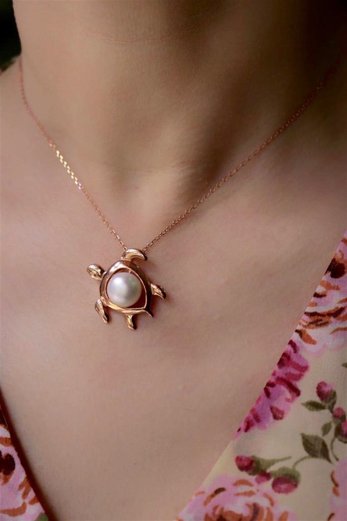 İncili Kaplumbağa Kolye