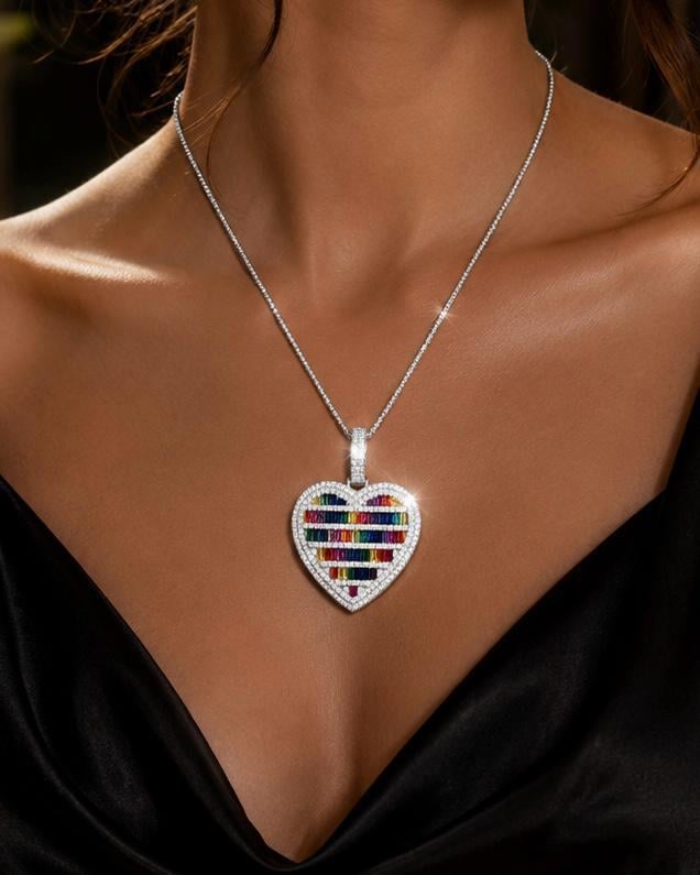Rainbow Kalp Kolye 9
