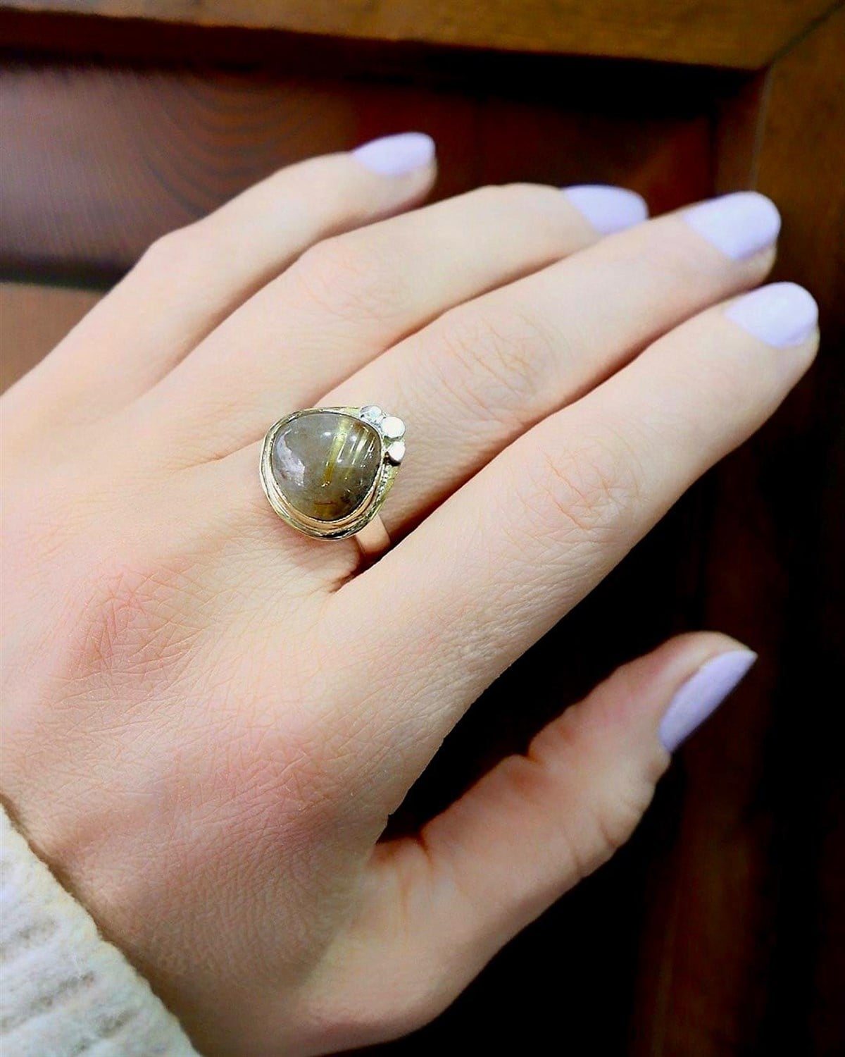 Rulilli Kuvars Taşlı Yüzük  