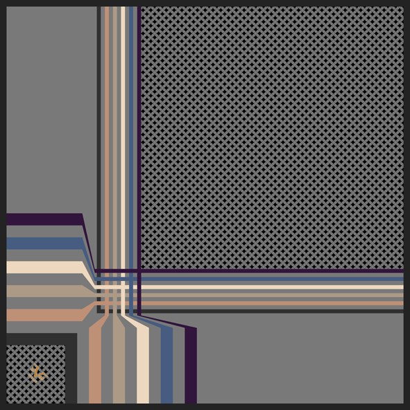 BLACK SERİ EŞARPGeometrik Desen Black Seri Twill Eşarp Askısı ile Birlikte 90x90 cm