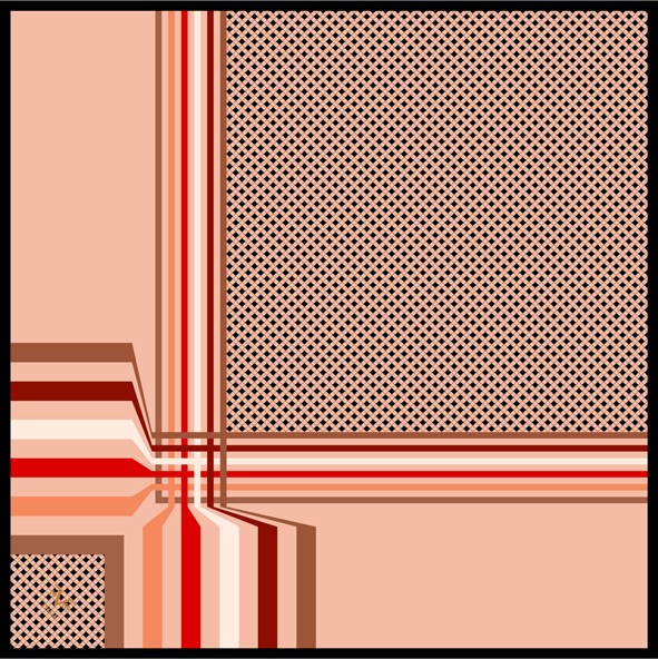 BLACK SERİ EŞARPGeometrik Desen Black Seri Twill Eşarp Askısı ile Birlikte 90x90 cm