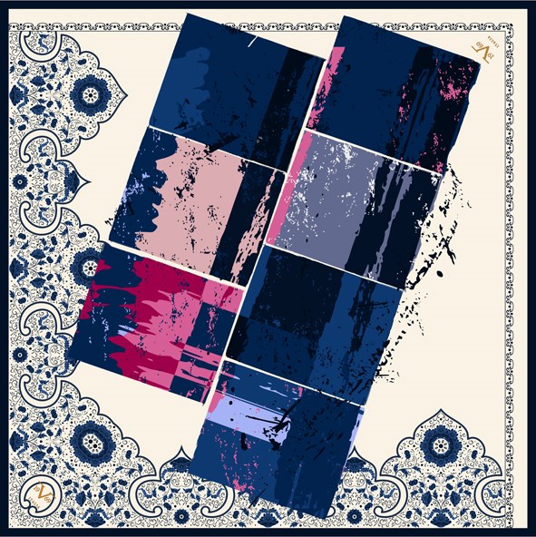 BLACK SERİ EŞARPMandala Desen Black Seri Twill Eşarp Askısı ile Birlikte 90x90 cm