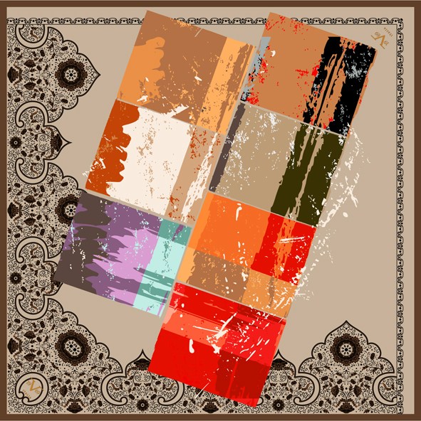 BLACK SERİ EŞARPMandala Desen Black Seri Twill Eşarp Askısı ile Birlikte 90x90 cm