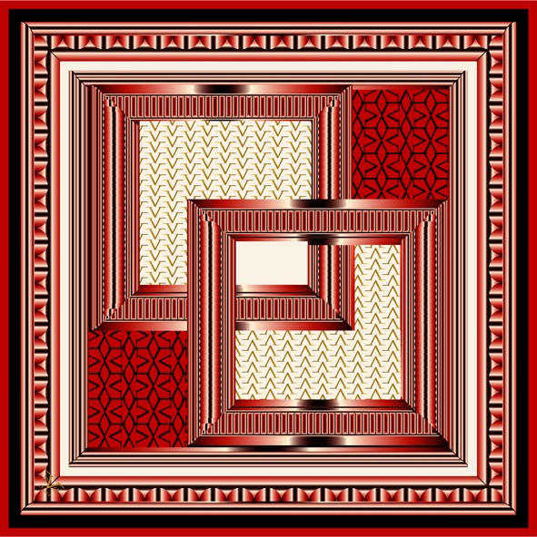 EŞARPDesenli Black Seri Rayon Eşarp Askısı ile Birlikte 90x90 cm