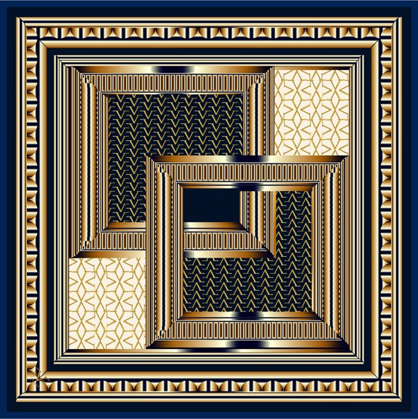 EŞARPDesenli Black Seri Rayon Eşarp Askısı ile Birlikte 90x90 cm