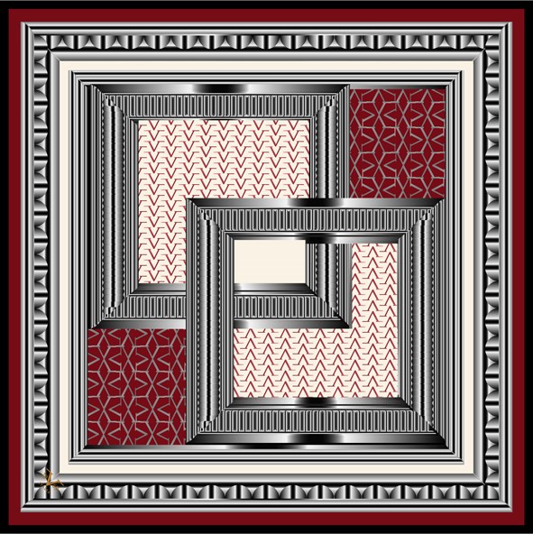 EŞARPDesenli Black Seri Rayon Eşarp Askısı ile Birlikte 90x90 cm