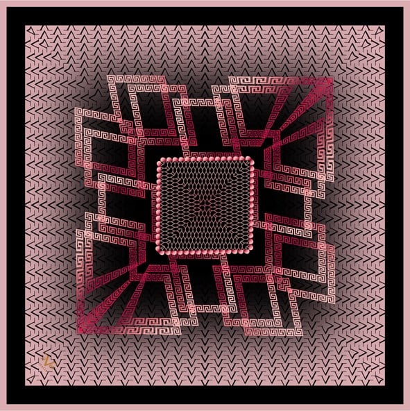 EŞARPDesenli Black Seri Rayon Eşarp Askısı ile Birlikte 90x90 cm