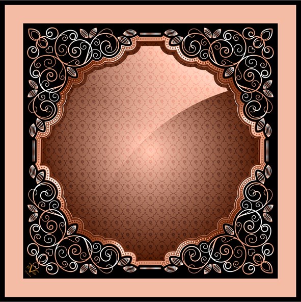 EŞARPDesenli Black Seri Rayon Eşarp Askısı ile Birlikte 90x90 cm