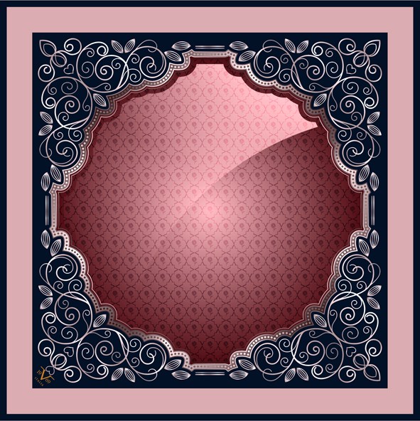 EŞARPDesenli Black Seri Rayon Eşarp Askısı ile Birlikte 90x90 cm