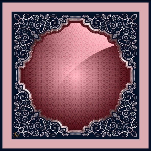 EŞARPDesenli Black Seri Rayon Eşarp Askısı ile Birlikte 90x90 cm