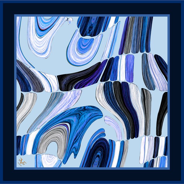 EŞARPAbstract Desen Black Seri Twill Eşarp Askısı ile Birlikte 90x90 cm