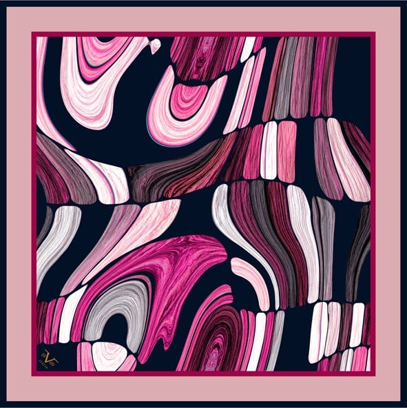 EŞARPAbstract Desen Black Seri Twill Eşarp Askısı ile Birlikte 90x90 cm