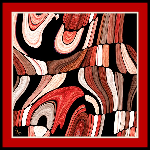 EŞARPAbstract Desen Black Seri Twill Eşarp Askısı ile Birlikte 90x90 cm