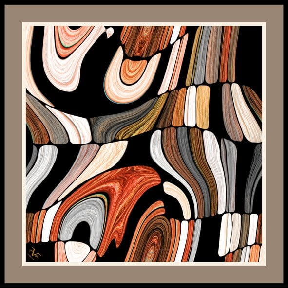 EŞARPAbstract Desen Black Seri Twill Eşarp Askısı ile Birlikte 90x90 cm