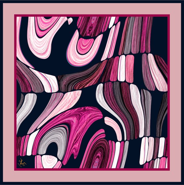 EŞARPAbstract Desen Black Seri Twill Eşarp Askısı ile Birlikte 90x90 cm
