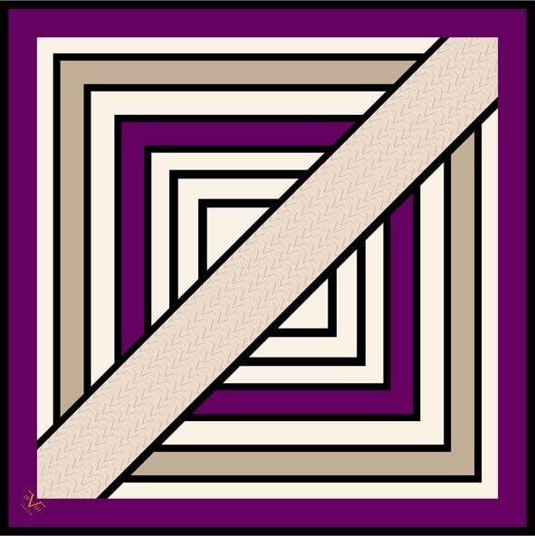 EŞARPGeometrik Desen Black Seri Twill Eşarp Askısı ile Birlikte 90x90 cm