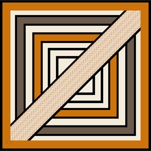 EŞARPGeometrik Desen Black Seri Twill Eşarp Askısı ile Birlikte 90x90 cm