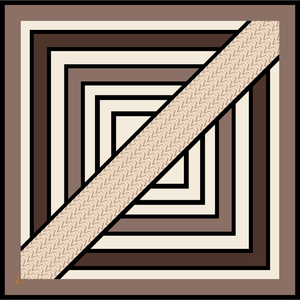 EŞARPGeometrik Desen Black Seri Twill Eşarp Askısı ile Birlikte 90x90 cm