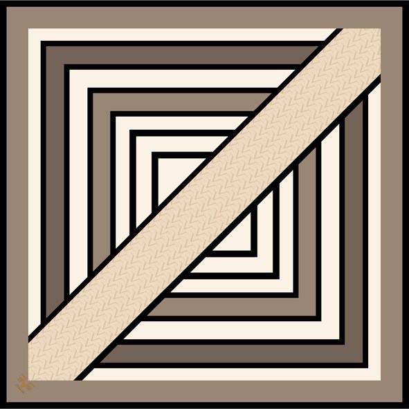EŞARPGeometrik Desen Black Seri Twill Eşarp Askısı ile Birlikte 90x90 cm