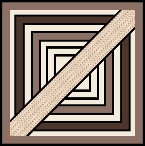 EŞARPGeometrik Desen Black Seri Twill Eşarp Askısı ile Birlikte 90x90 cm