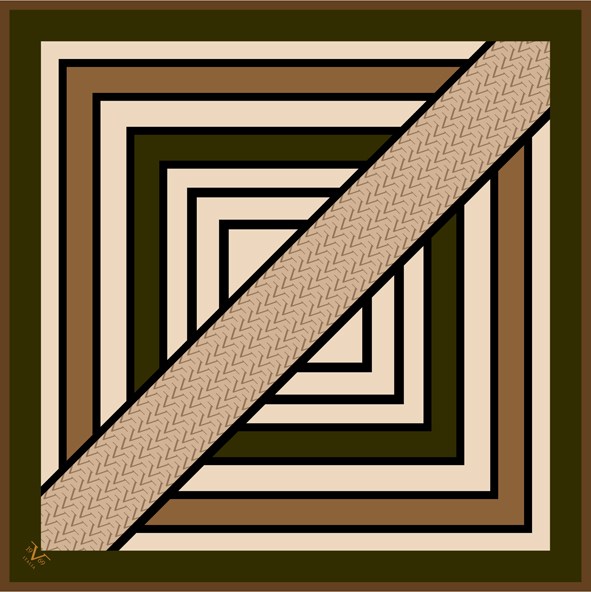 EŞARPGeometrik Desen Black Seri Twill Eşarp Askısı ile Birlikte 90x90 cm