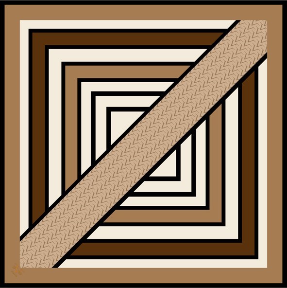 EŞARPGeometrik Desen Black Seri Twill Eşarp Askısı ile Birlikte 90x90 cm