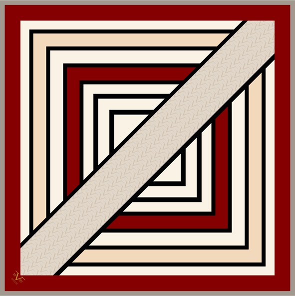 EŞARPGeometrik Desen Black Seri Twill Eşarp Askısı ile Birlikte 90x90 cm