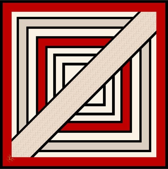 EŞARPGeometrik Desen Black Seri Twill Eşarp Askısı ile Birlikte 90x90 cm