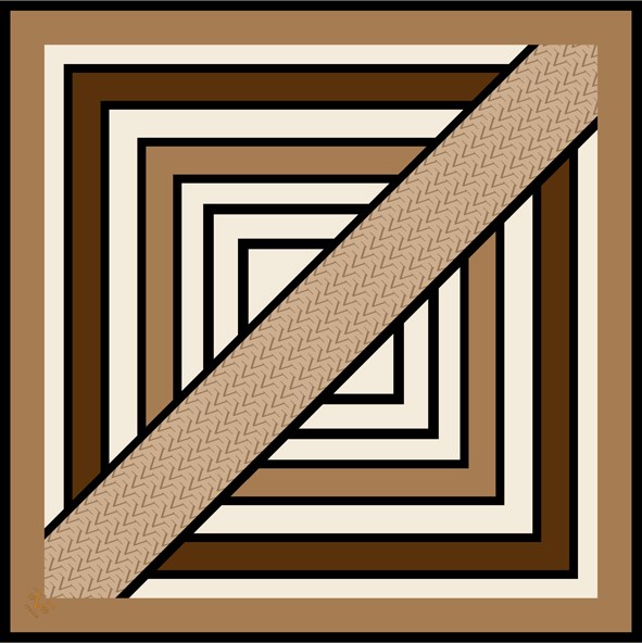 EŞARPGeometrik Desen Black Seri Twill Eşarp Askısı ile Birlikte 90x90 cm