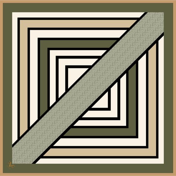EŞARPGeometrik Desen Black Seri Twill Eşarp Askısı ile Birlikte 90x90 cm