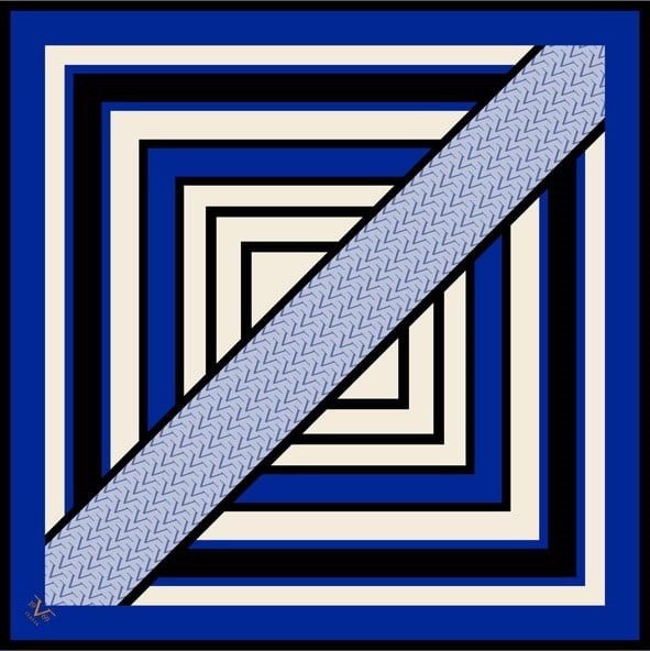 EŞARPGeometrik Desen Black Seri Twill Eşarp Askısı ile Birlikte 90x90 cm