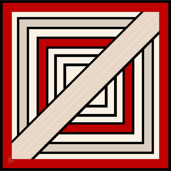 EŞARPGeometrik Desen Black Seri Twill Eşarp Askısı ile Birlikte 90x90 cm
