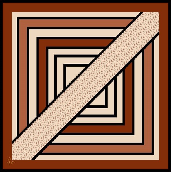 EŞARPGeometrik Desen Black Seri Twill Eşarp Askısı ile Birlikte 90x90 cm