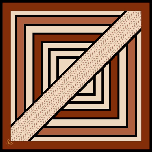 EŞARPGeometrik Desen Black Seri Twill Eşarp Askısı ile Birlikte 90x90 cm