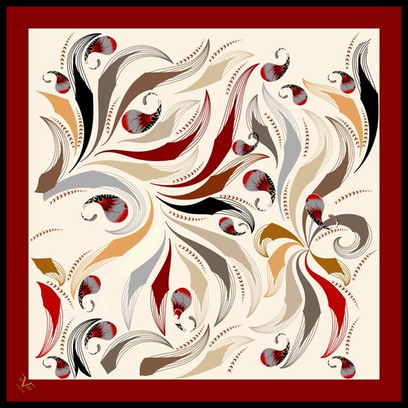 BLACK SERİ EŞARPAbstract Desen Black Seri Twill Eşarp Askısı ile Birlikte 90x90 cm