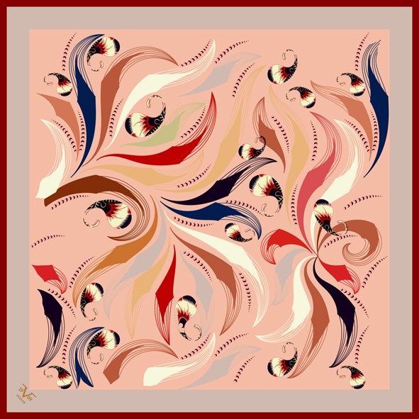 BLACK SERİ EŞARPAbstract Desen Black Seri Twill Eşarp Askısı ile Birlikte 90x90 cm