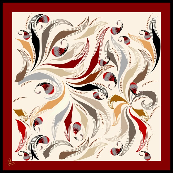 BLACK SERİ EŞARPAbstract Desen Black Seri Twill Eşarp Askısı ile Birlikte 90x90 cm