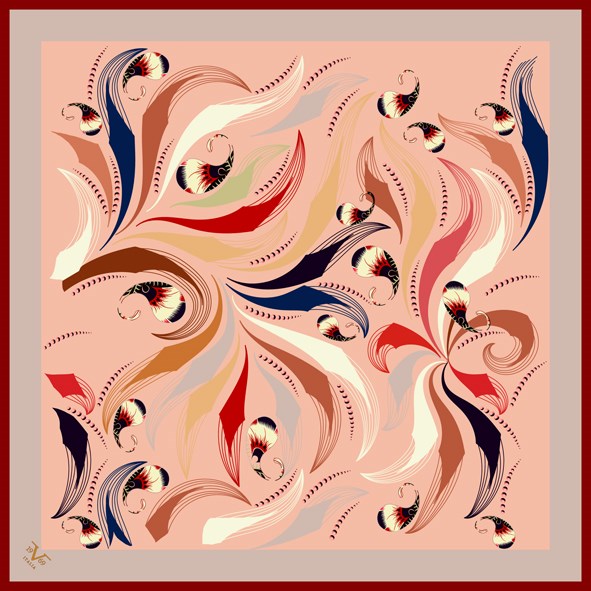 BLACK SERİ EŞARPAbstract Desen Black Seri Twill Eşarp Askısı ile Birlikte 90x90 cm