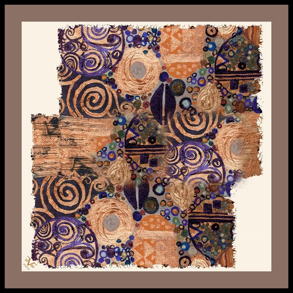 EŞARPEthnic Desen Black Seri Twill Eşarp Askısı ile Birlikte 90x90 cm
