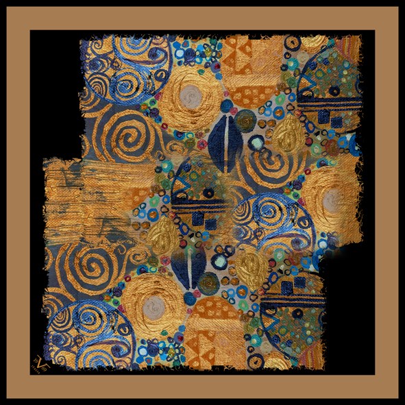 EŞARPEthnic Desen Black Seri Twill Eşarp Askısı ile Birlikte 90x90 cm