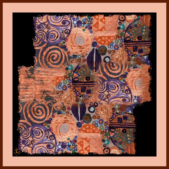 EŞARPEthnic Desen Black Seri Twill Eşarp Askısı ile Birlikte 90x90 cm