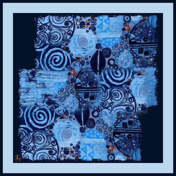 EŞARPEthnic Desen Black Seri Twill Eşarp Askısı ile Birlikte 90x90 cm