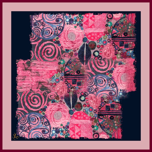 EŞARPEthnic Desen Black Seri Twill Eşarp Askısı ile Birlikte 90x90 cm