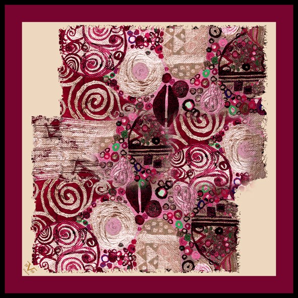 EŞARPEthnic Desen Black Seri Twill Eşarp Askısı ile Birlikte 90x90 cm